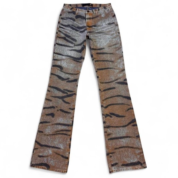 Roberto Cavalli Denim - Women's Tiger-Print Straight Jeans - Brown